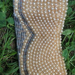 Vintage 1950s Silk Pearls and beads collar